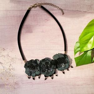 Ann Taylor gothic floral statement necklace